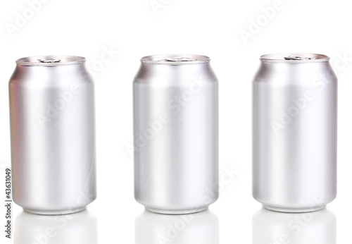 aluminum cans isolated on white