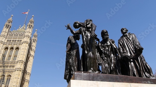 The Burghers of Calais statue by UK parliament. photo