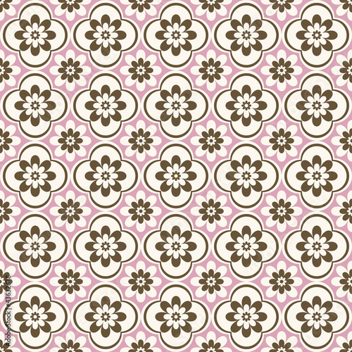 Seamless vector ornament with flowers