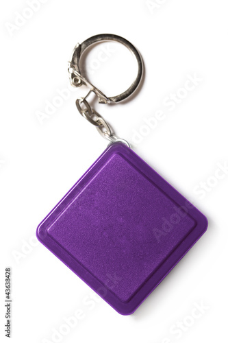 Square label with metal key ring