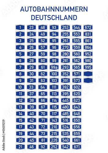 Autobahnnummern Deutschland