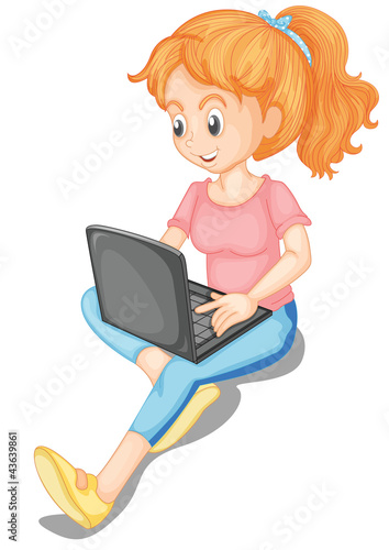 a girl and laptop