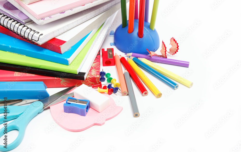 Stationery isolated on white Stationery isolated on white