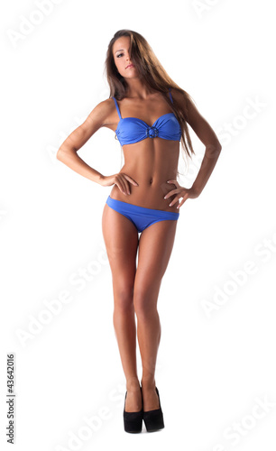 young sexy girl in blue bikini swimsuit © Wisky