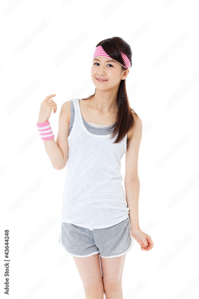Young beautiful woman after fitness time Young beautiful woman after fitness time