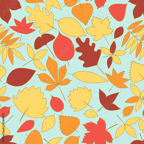 Colorful autumn leaves seam...