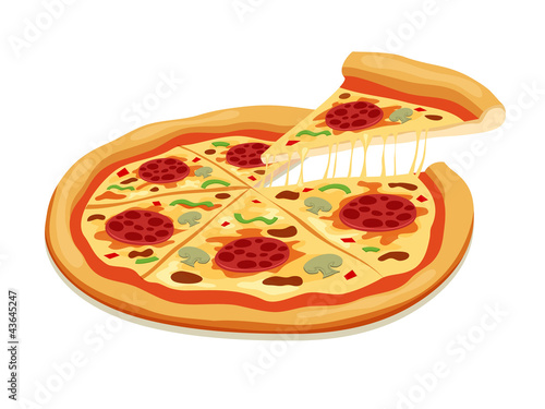 Vector Pizza Slices isolated on white