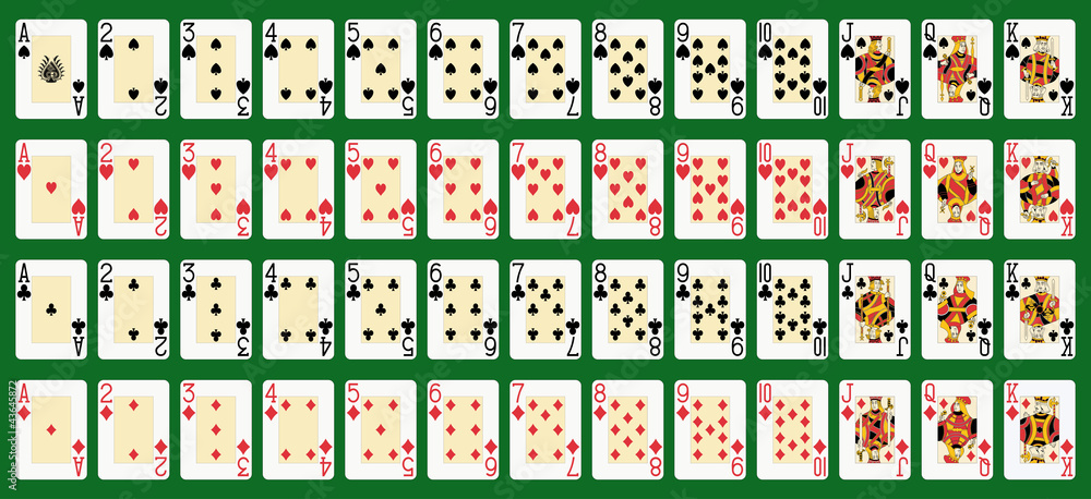 Fototapeta premium blackjack full deck in large size. Original figures..