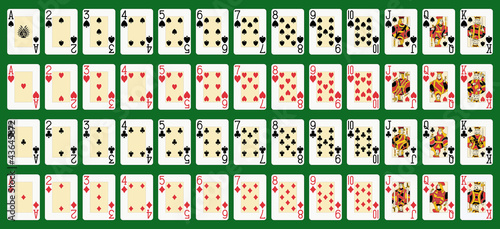 blackjack full deck in large size. Original figures..