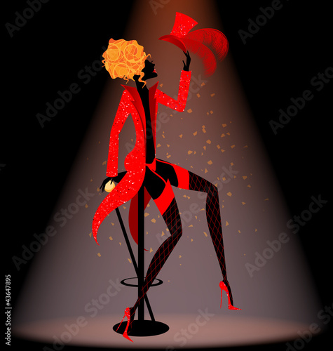 actor cabaret in red