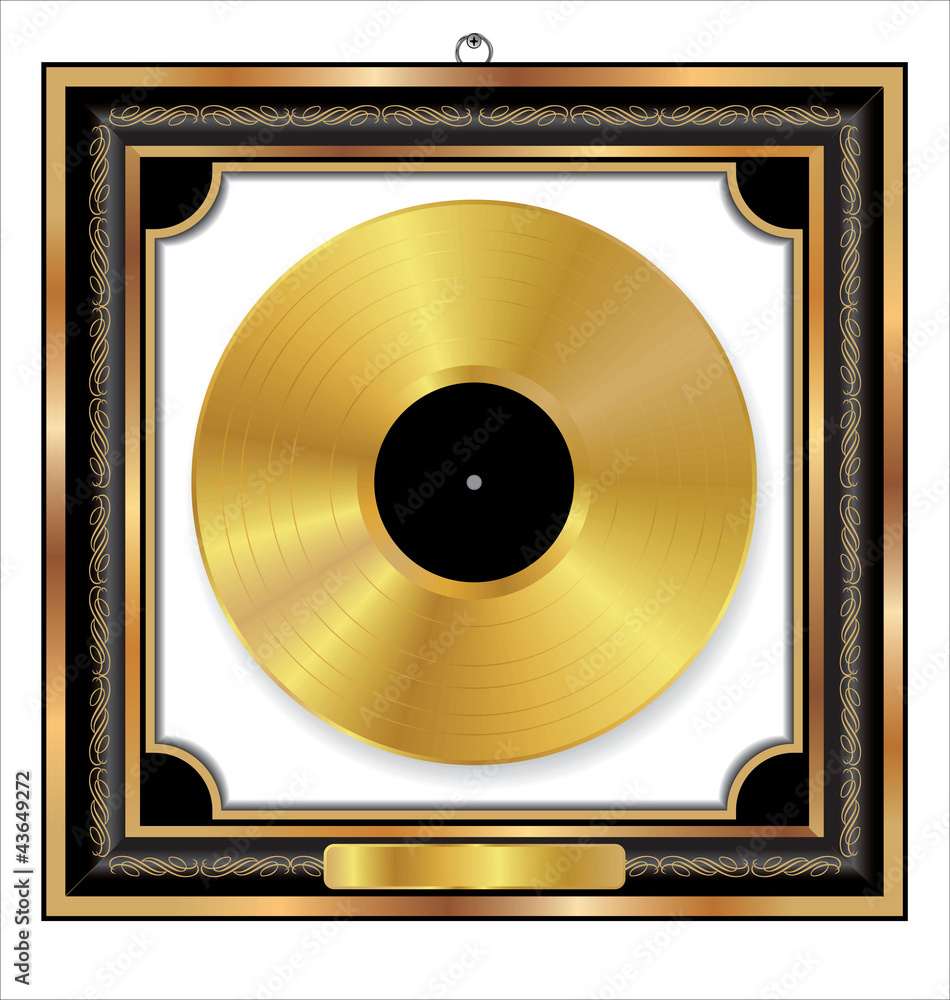 Obraz premium Gold Vinyl Disc award