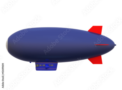 blue blimp with blank area for message or sign