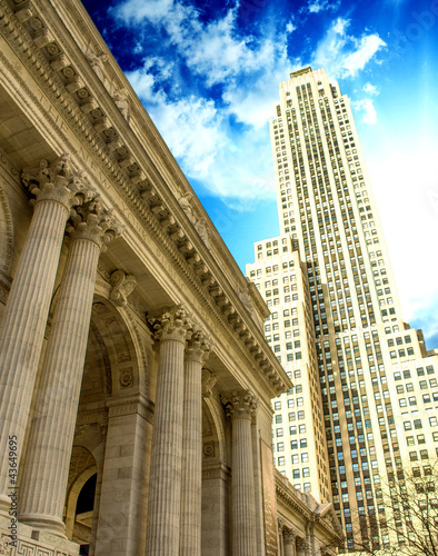 High modern skyscrapers on a background of dramatic sky