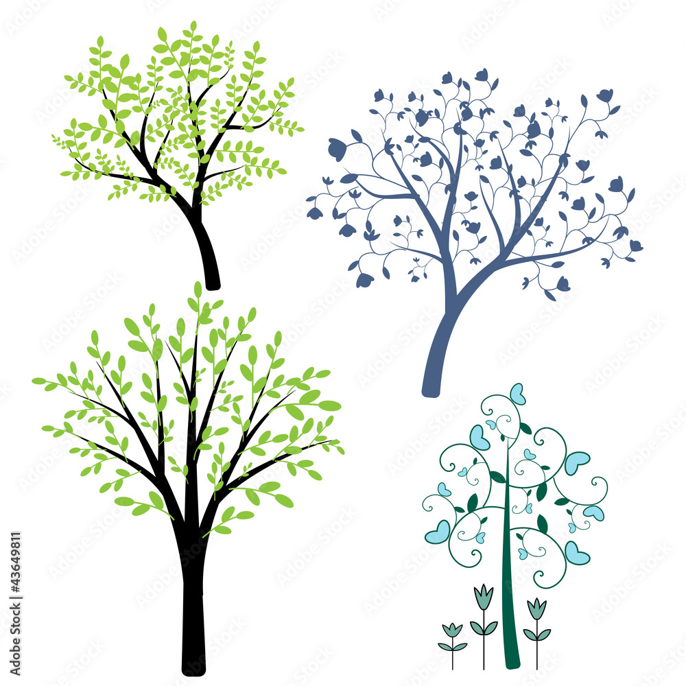 Obraz premium Decorative abstract trees set