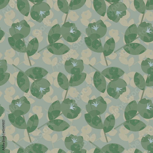 Grunge floral seamless pattern