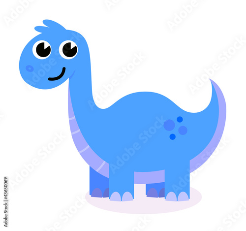 Cute blue Dinosaur isolated on white © WellnessSisters