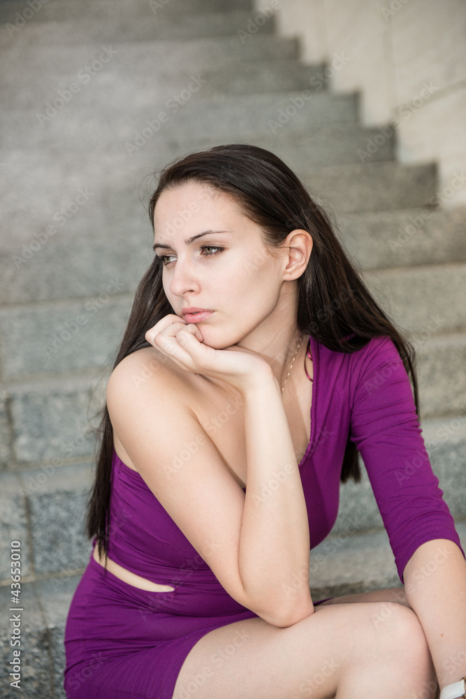 Sad woman - outdoor portrait
