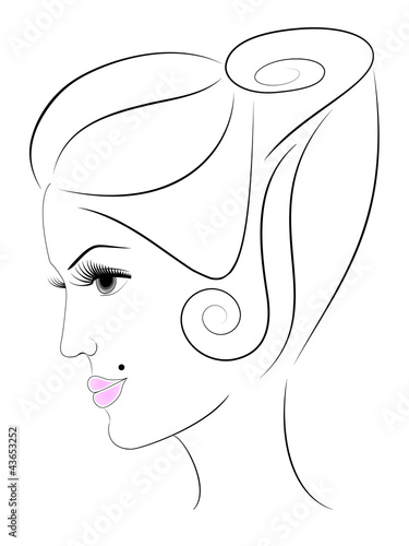 Woman's face in profile