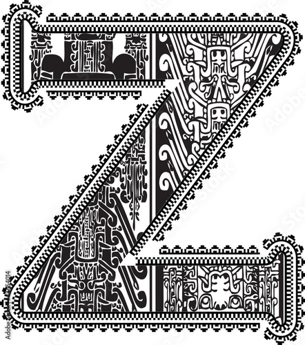 Ancient letter Z. Vector illustration