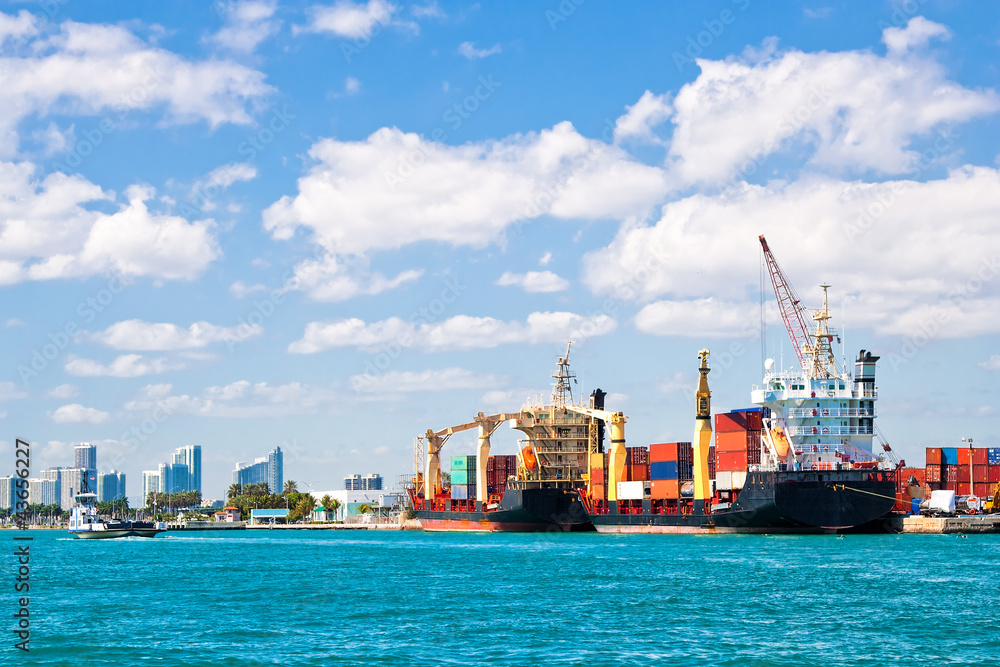 Fototapeta premium Container Hafen, Miami, Florida