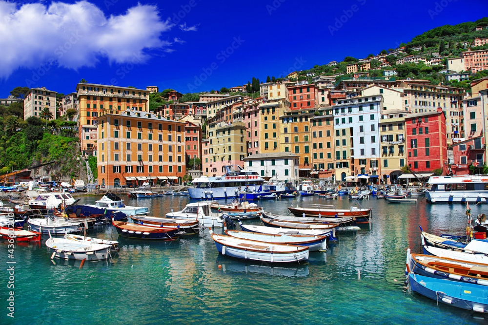 colors of  sunny Italian coast - Camogli, Liguria