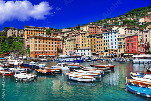 colors of sunny Italian coast - Camogli, Liguria
