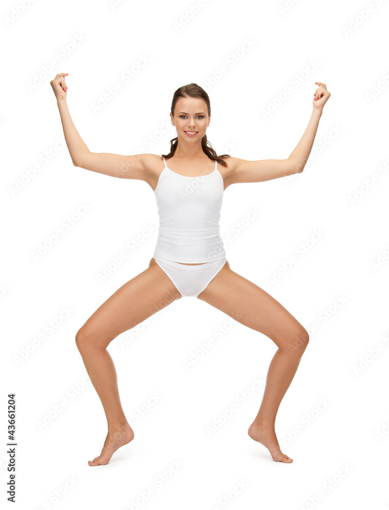 sporty woman in cotton undrewear sporty woman in cotton undrewear