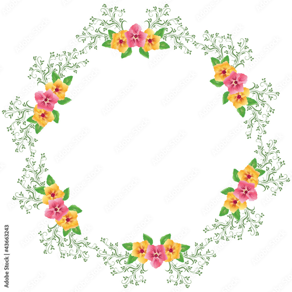 Flowers round frame