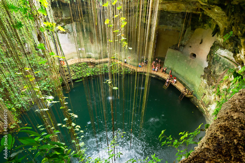 Ik-Kil Cenote near Chichen Itza in Mexico photo