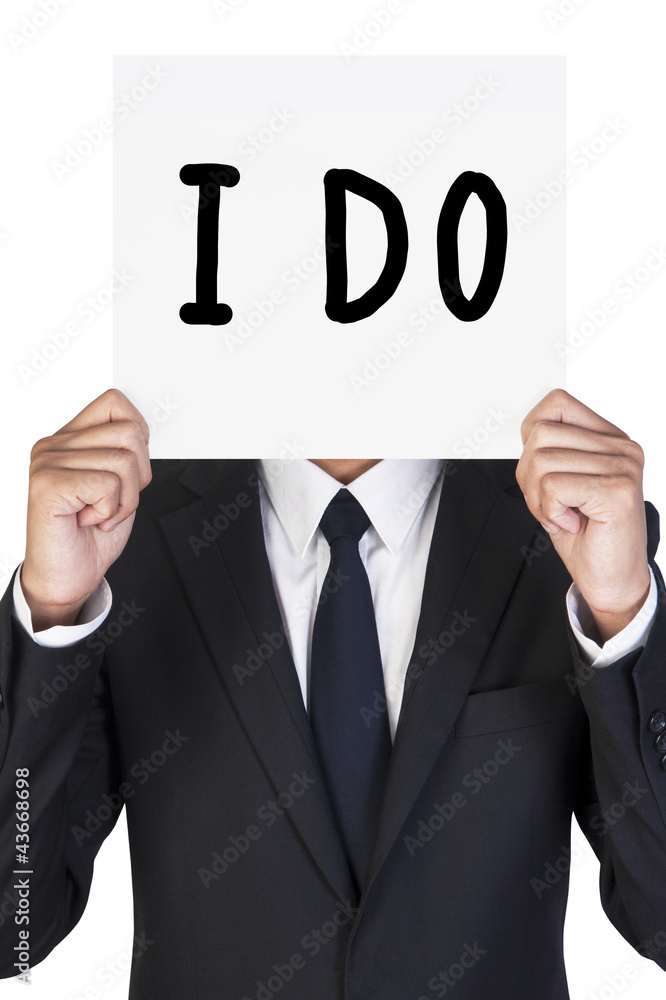 Businessman holding paper Businessman holding paper
