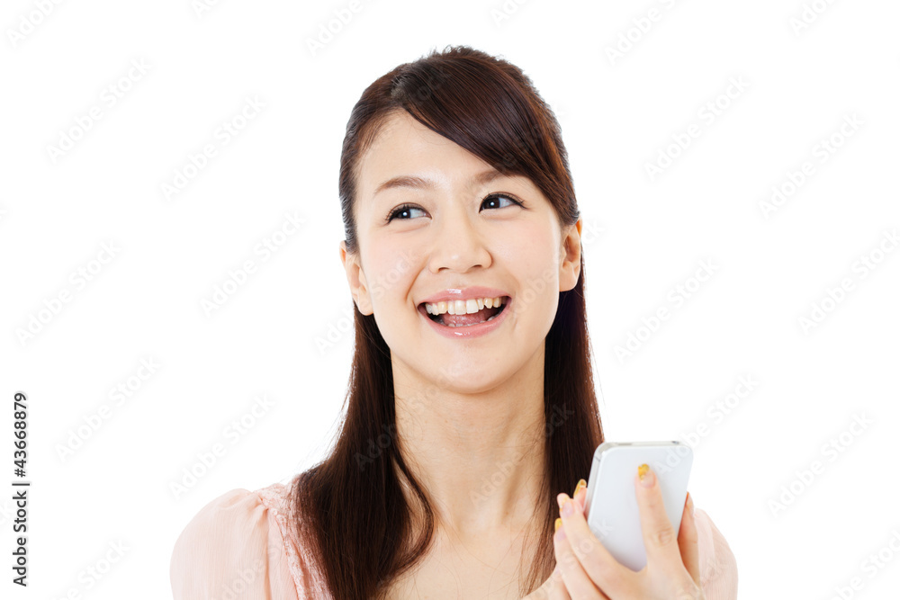 Beautiful young woman using a mobile phone. Portrait of asian. Beautiful young woman using a mobile phone. Portrait of asian.