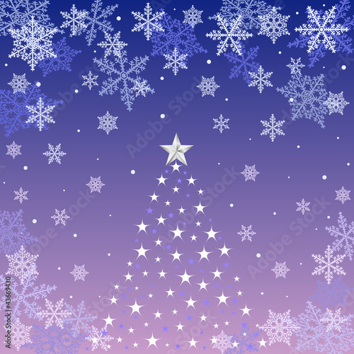 Crystal of snow and Christmas tree