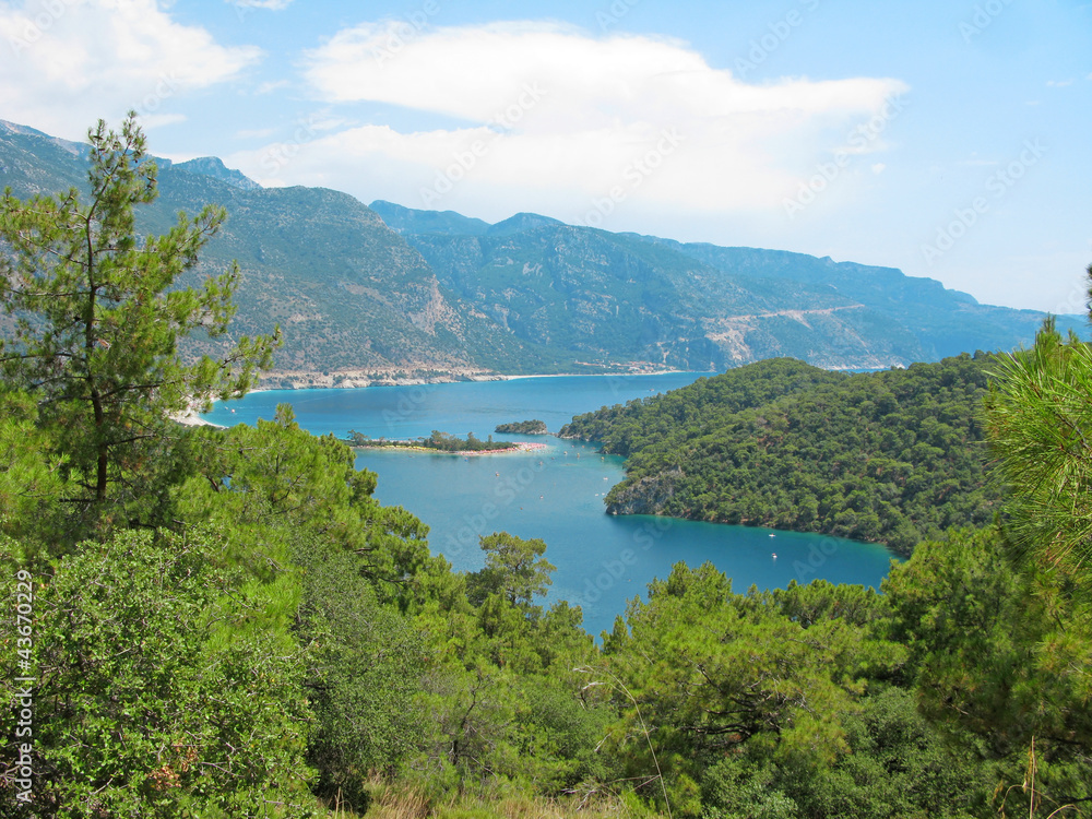 panorama of blue lagoon and beach oludeniz turkey