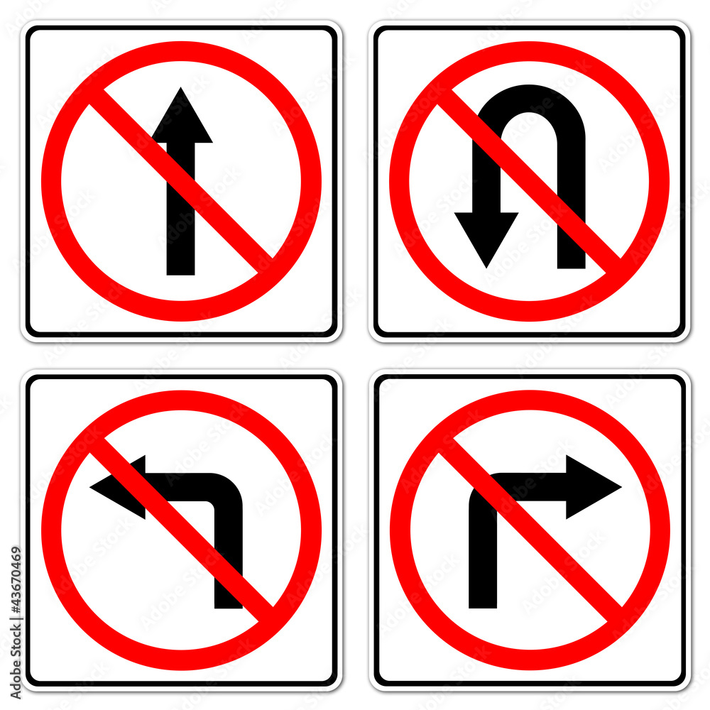 4 Do not do on red circle traffic sign 4 Do not do on red circle traffic sign