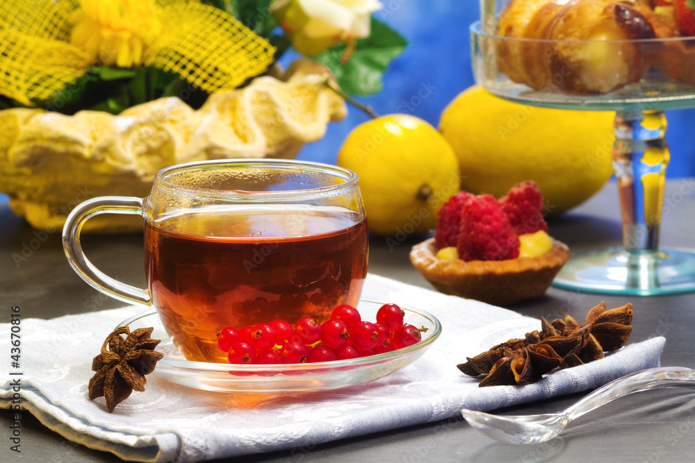 rooibos tea with fancy cakes rooibos tea with fancy cakes