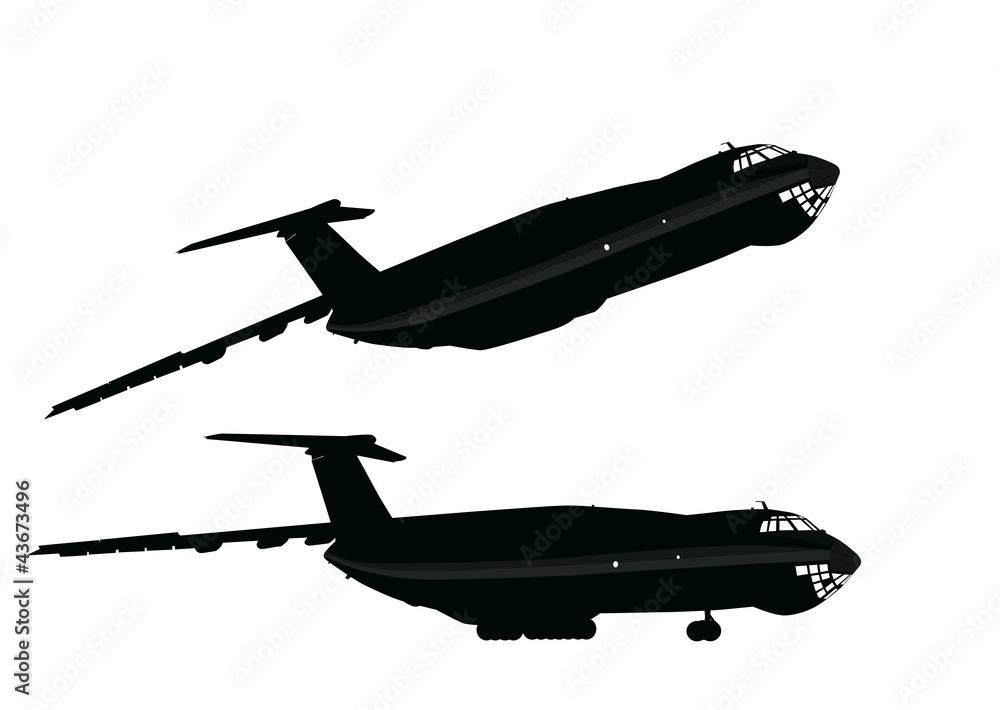 Transport aircraft vector silhouettes Transport aircraft vector silhouettes