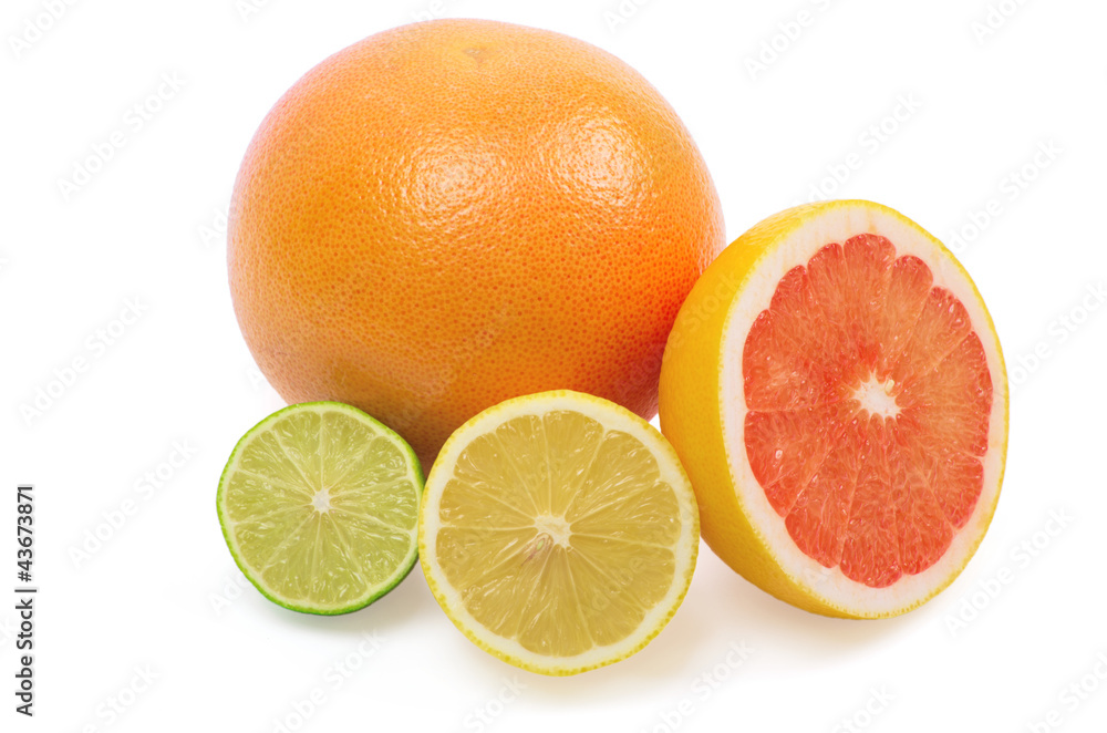 Image of a fresh whole lime, lemon and orange isolated on white Image of a fresh whole lime, lemon and orange isolated on white