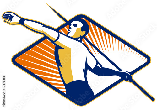 Athlete with Javelin Throwing
