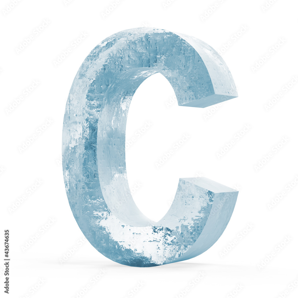 Icy Letters isolated on white background (Letter C) Icy Letters isolated on white background (Letter C)