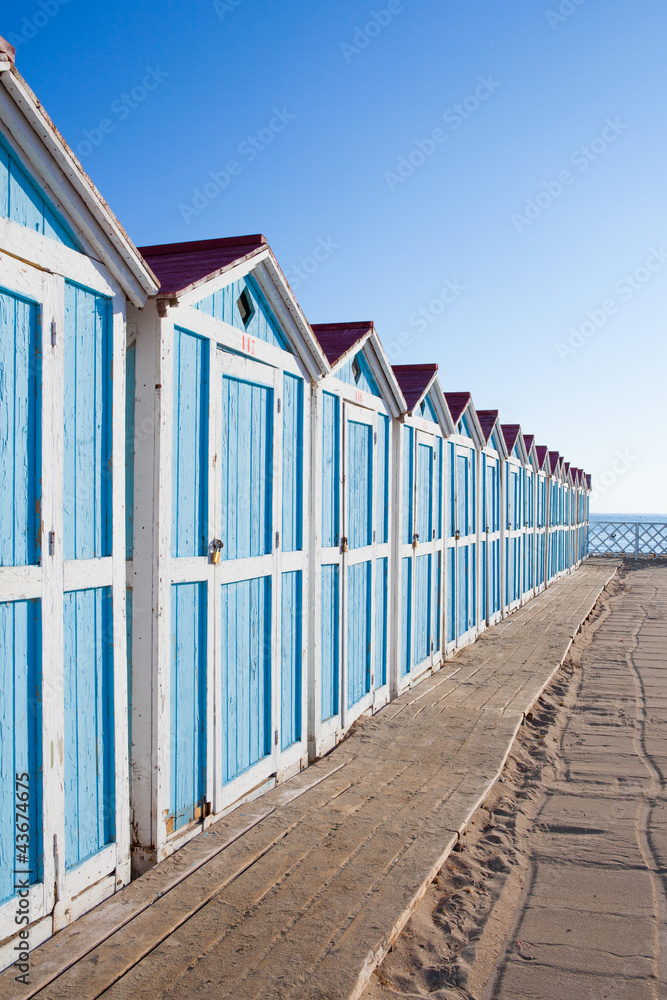 Fototapeta premium Cabine_Mondello_Palermo_Sicily