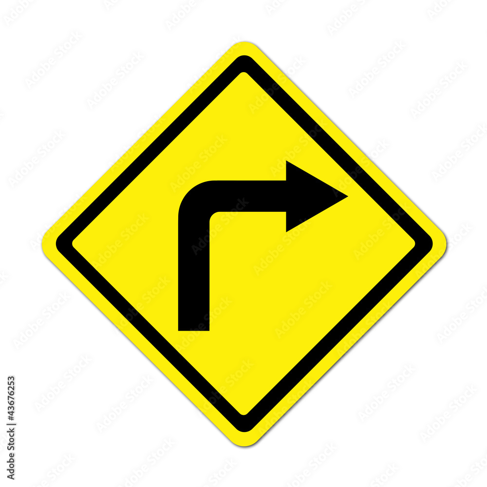 Road Sign - Right Turn Warning Road Sign - Right Turn Warning