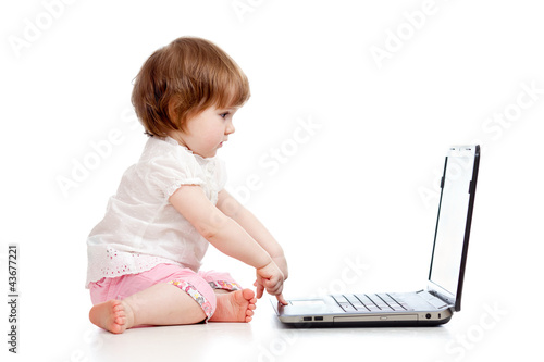funny child using a laptop