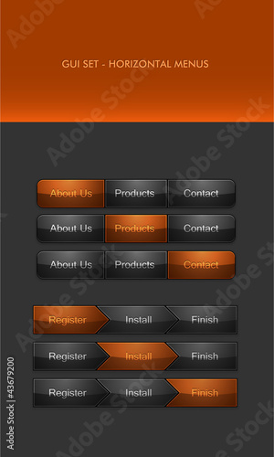 Vector User Interface Elements - Menu Bar and Breadcrumb