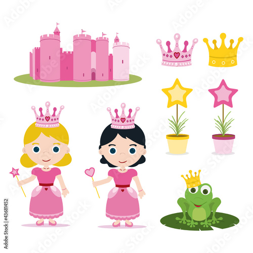 set of pink princess tale for parties #43681452