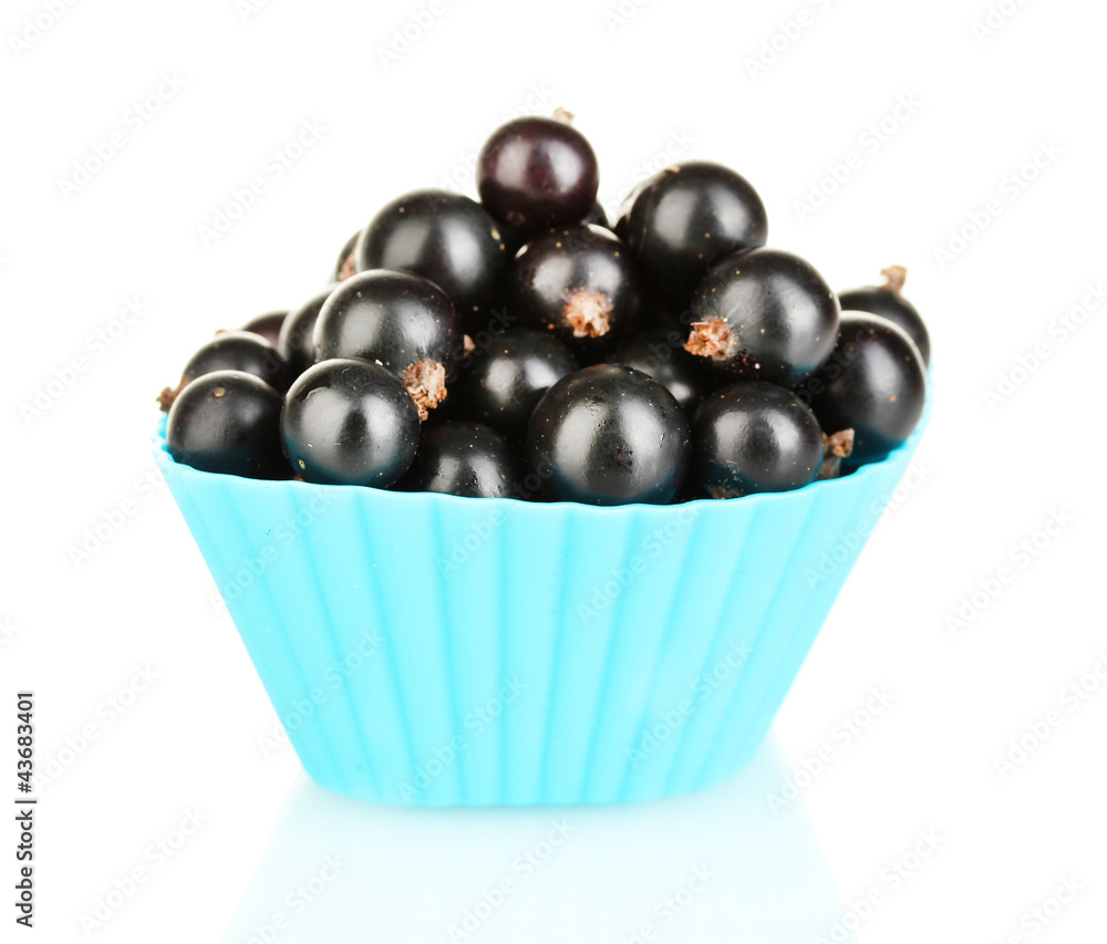 Fresh black currant in silicone mold isolated on white Fresh black currant in silicone mold isolated on white