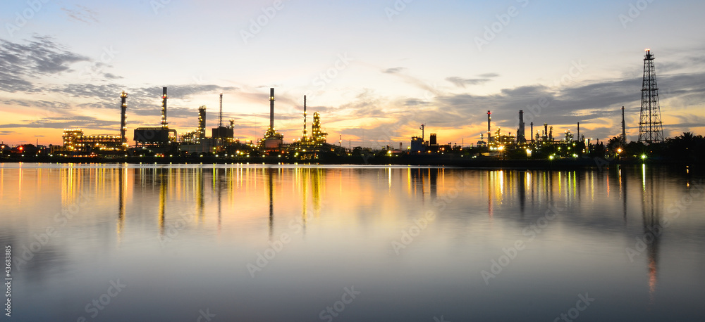 Panorama Bangkok Oil Refinery in Morning time