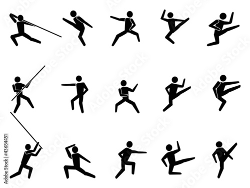 martial arts symbol people icons