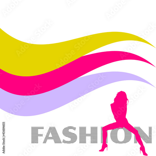 fashion and sexy pink girl vector silhouette illustration