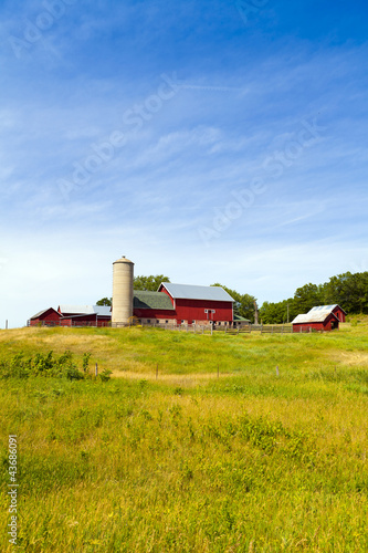 Countryside Landscape with Farm