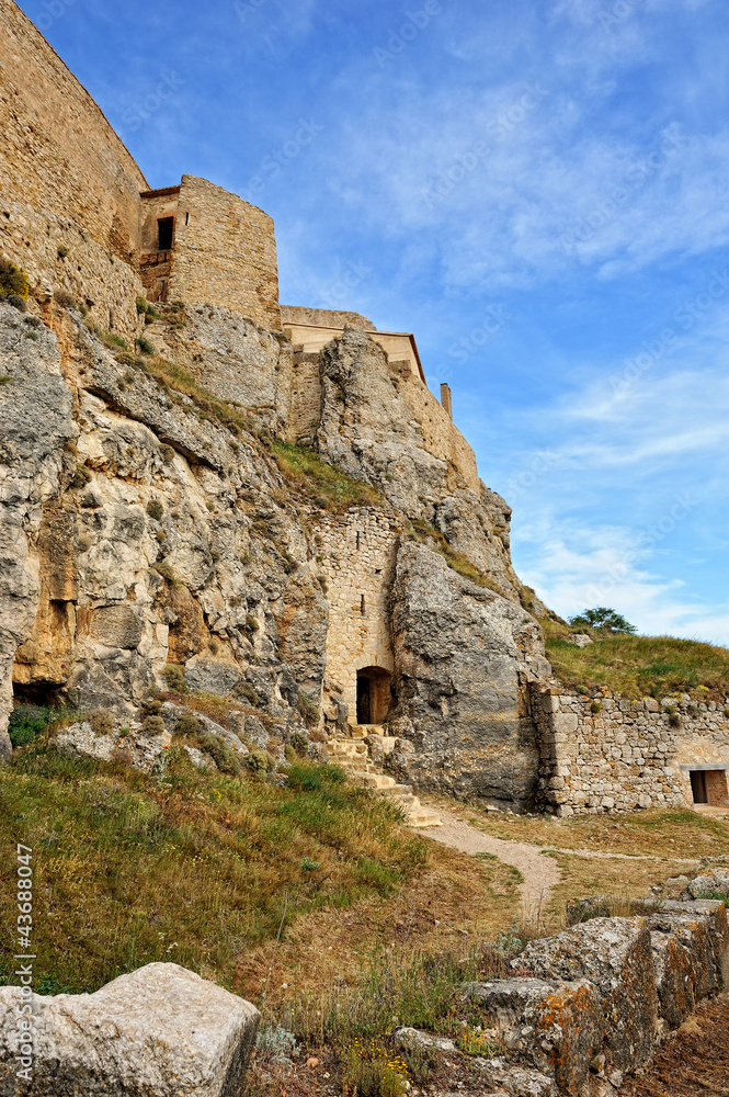 Old ruined castle in  Morella town, Spain.